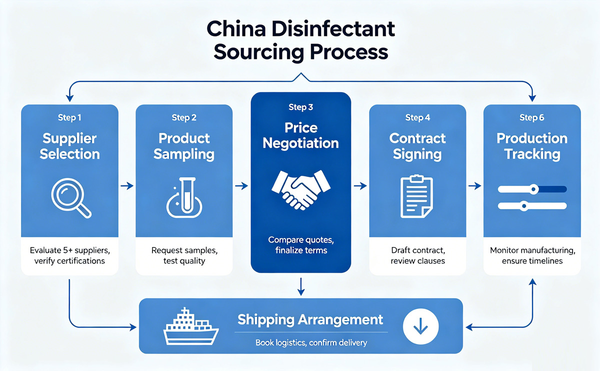 China disinfectant sourcing process steps