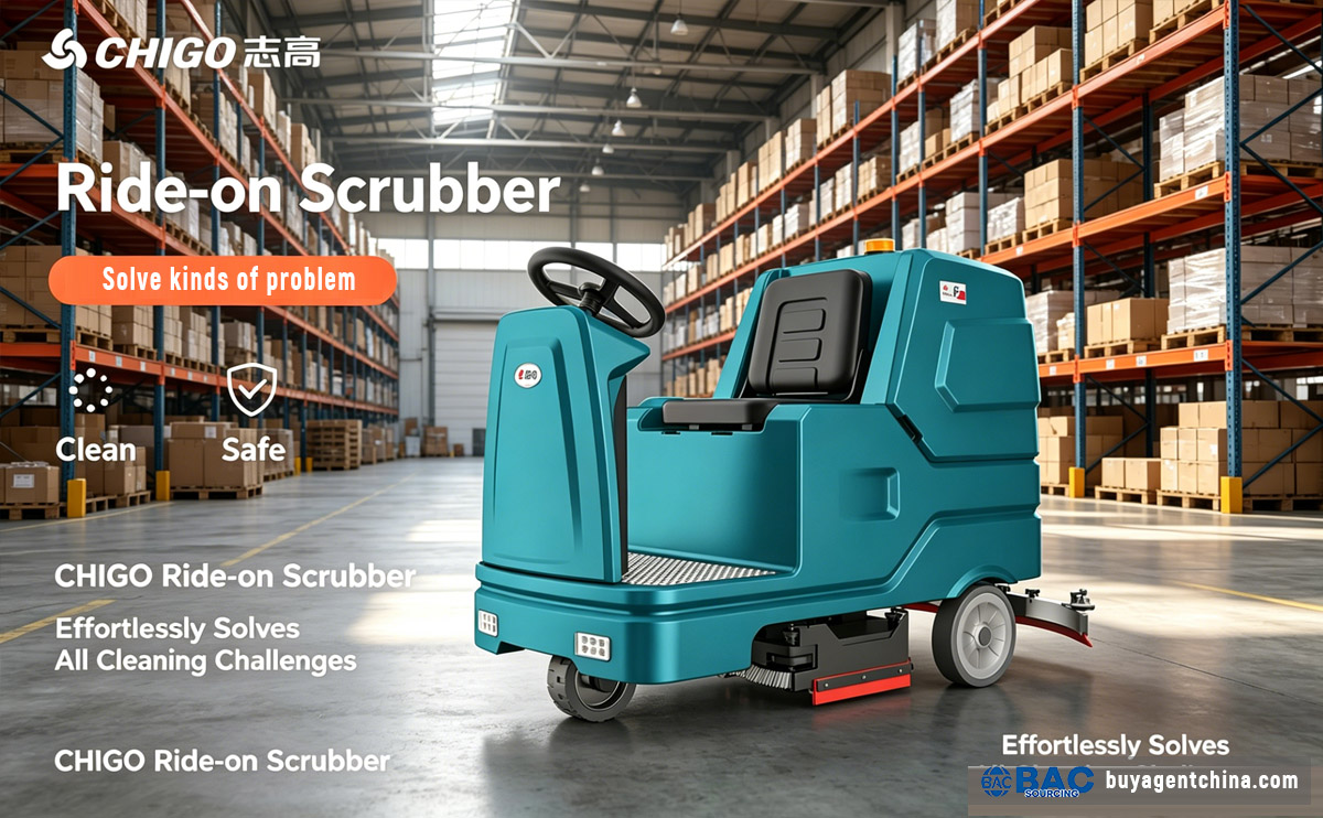 How to Source Floor Scrubbers from China 02 CHIGO Ride-on Floor Scrubber
