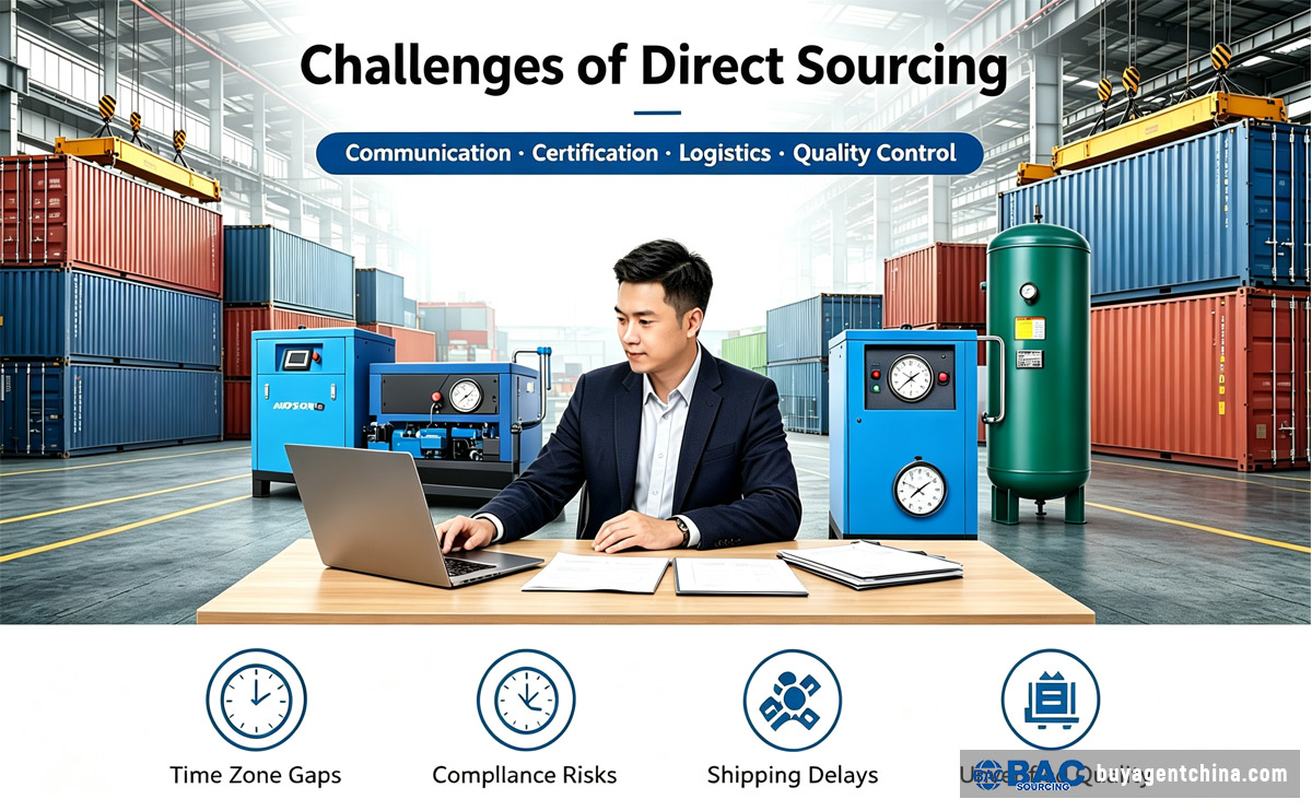 How to Source High-Quality, Cost-Effective Air Compressors from China 04 Challenges of Direct Sourcing