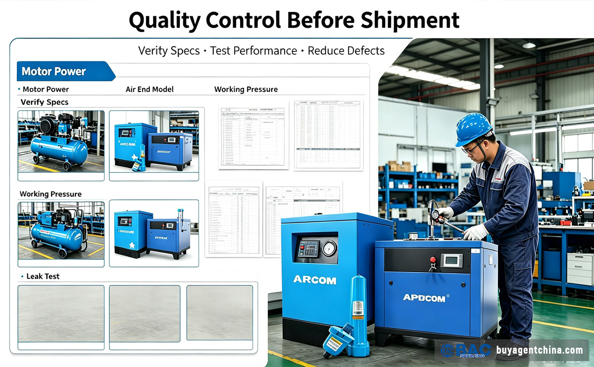 How to Source High-Quality, Cost-Effective Air Compressors from China 07 Quality Control Before Shipment