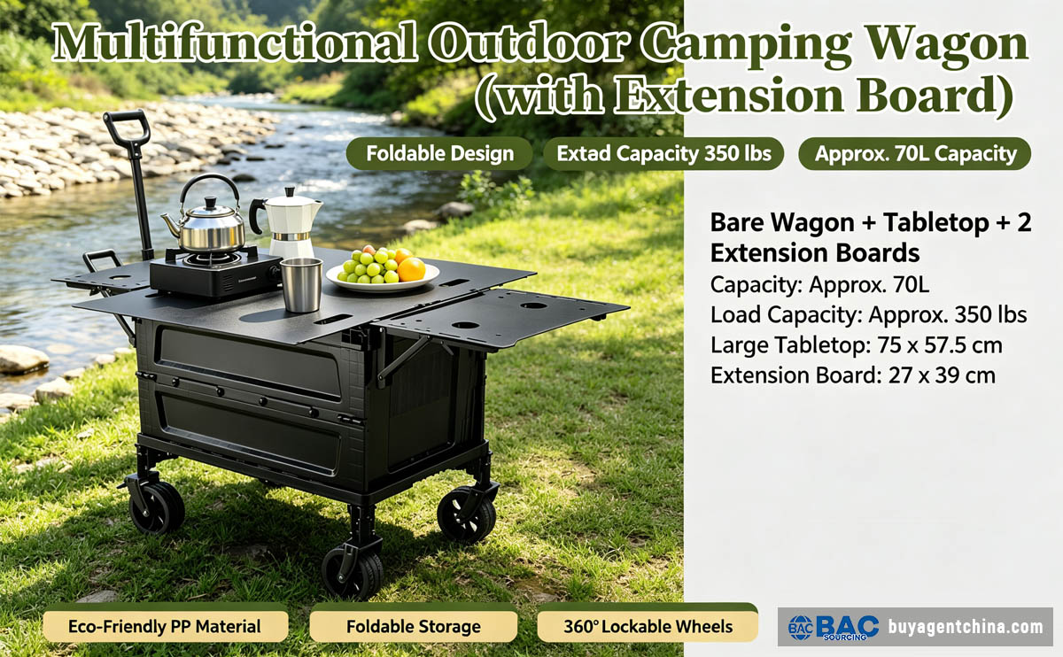 Multifunctional Outdoor Camping Wagon (with Extension Board) 02