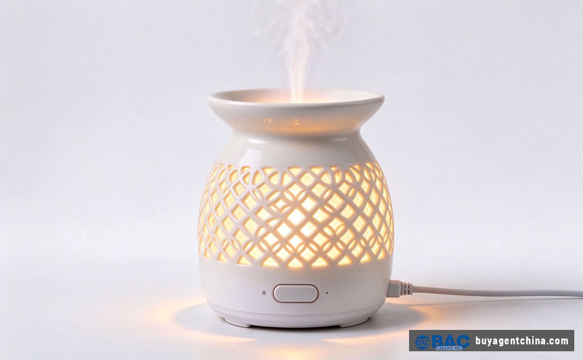 05 Lampe à arômes électrique en céramique avec LED tamisée et brume — modèle haut de gamme transfrontalier