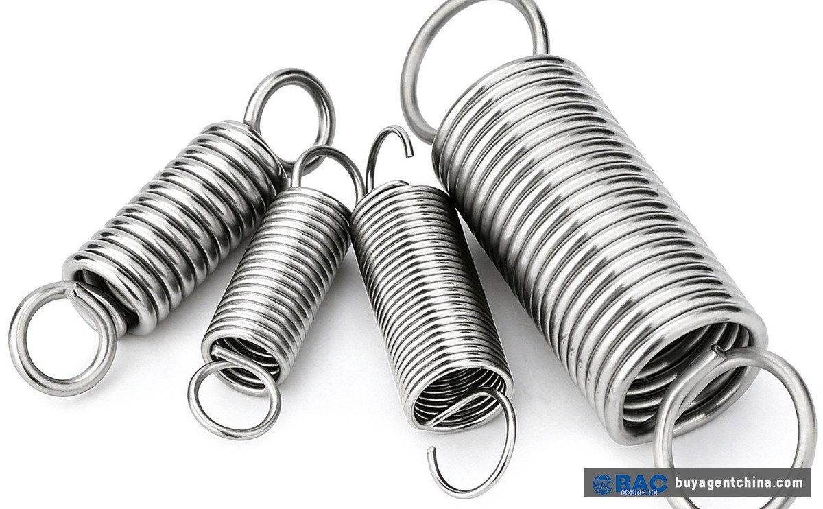 304 stainless extension springs with closed and open hooks — match the hook style to the load